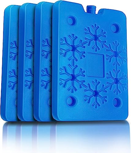 DMG Ice Packs for Lunch Box Reusable Slim Long Lasting Freezer Packs Long-Lasting Cool Packs for Coolers to Keep Food Cool and Fresh for Lunch Box or Cooler Bag (4 Pack)