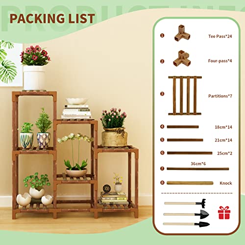 Bopuroy Plant Stand Indoor Outdoor - 7 Tier Large Wood Plants Shelf Holder Flower Stands - Corner Vertical Shelves Organizer For Garden Patio Lawn Balcony Living Room #TOP5
