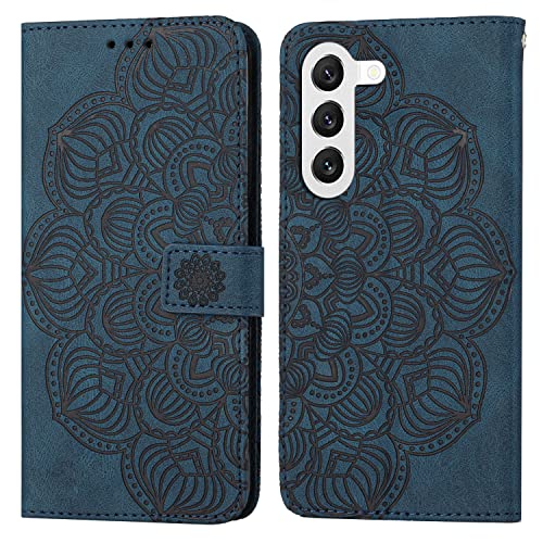MFSIHZT Coque pour Samsung Galaxy S23 5G, Coque Samsung S23 5G Etui Protection Housse en Cuir PU Pochette de Portefeuille Magnétique Flip Case pour Samsung Galaxy S23, Bleu
