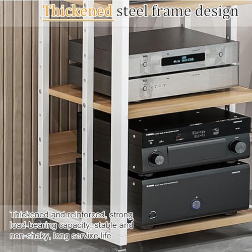 Mueble multimedia para torre AV HOMEo blanco de niveles variables con ruedas 6