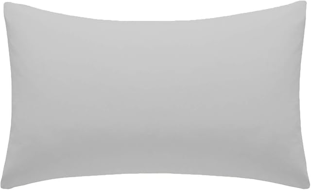 AmigoZone New 2 x Pillow Cases Housewife Plain Cover Polycotton Bedroom Luxury Pair Pack (Silver)