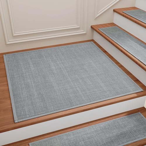 Stair Treads Carpet for Wooden Steps, Non Slip Landing Mat Rug Whit Rubber Backing, Polyester Soft Stairs Resistant Indoor Skid Runner Safety Rugs for Family, Absorbent Washable 31