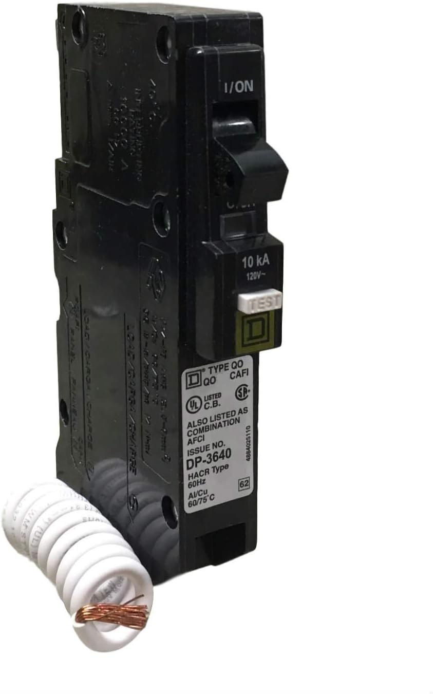 Schneider Electric QO115CAFI Square D Qo Single Pole 15 Amp Combination Arc Fault Pigtail