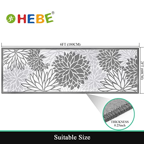 Hebe Hallway Runner Rugs 2'X6' Non Slip Floral Medallion Runner Rug Washable Rug Runner For Laundry Kitchen Floor Hallways Bathroom Accent Floor Carpet Throw Rugs Laundry Room Rugs And Mats #TOP4