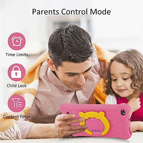 Wainyok Kids Tablet, 2GB RAM, 32GB ROM, Quad Core, Parental Control, 7 inch Eye Protection IPS HD Display Android 11 Tablets with Kids-Proof Case (Pink)