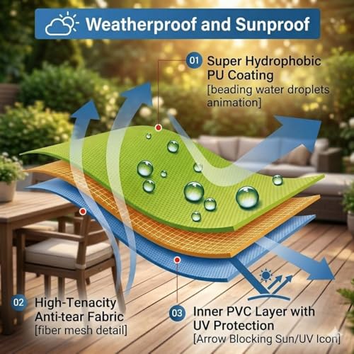 Auvent de terrasse rétractable robuste en polyester de haute kwaliteit 4x2 m - 6
