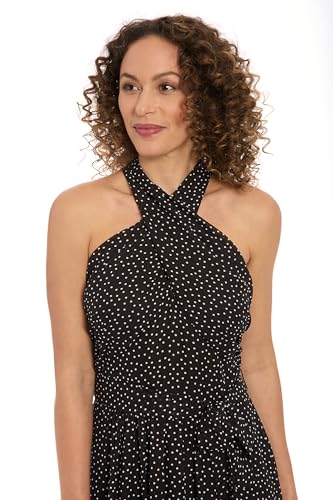 London Times Women's Halter Neck Maxi Sheer Overlay-Elegant A-line Formal Evening Party Long Dress4