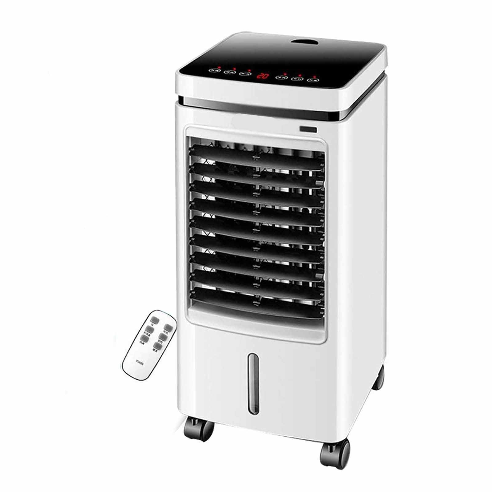 FHRKA 60W Portable Air Conditioner, Upper And Lower Dual Water Tank 5L Capacity,Real-time Room Temperature Display, Mobile Space Cooler