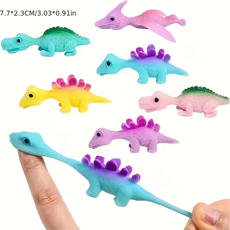 18/36pcs Mini Dinosaur Finger Slingshot Toys | Ideal for Grandchildren, Christmas Stocking Stuffers, Class Prizes, Suitable for Boys and Girls, School
