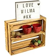 Flaches Gewürzregal geflammt / weiss / Natur Regalkiste Obstkiste Ablagekiste 50x40x16cm Obstkise...