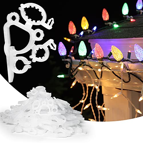 Brizled Christmas Light Clips, All-Purpose Holiday Light Clips, 400 Pack Outdoor Light Clips For Gutters & Shingles, Gutter Light Clips Work With C9, C5, C6, C7, Mini, Rope, Icicle Lights For Xmas #TOP8