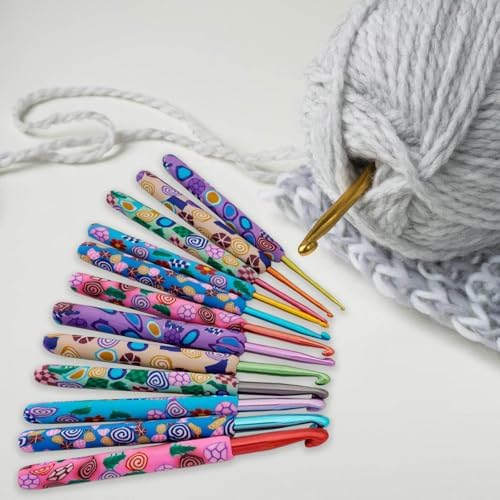 12 Pcs 2.0mm-8.0mm Crochet Hooks Set Ergonomic Crochet Hooks Colorful Knitting Crochet Knitting - 5