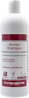VetBioTek BioHex Chlorhexidine MicroSilver Shampoo for Dogs Cats Horses - Antifungal Antibacterial Skin Relief 16oz