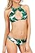 CUPSHE Fashion Women's Green Ginkgo Leaves Printing Halter Padding Bikini Set Beach Swimwear (M)