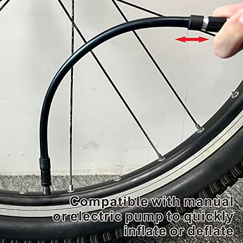 Ctrepower Bike Pump Extension Hose With Deflation Function - 11.2 Inches Long Reinforced Double Inner Braided Epdm Pump Hose For Air Inflator - Suitable For Floor Pump, Hand Pump And Electric Pump #TOP4
