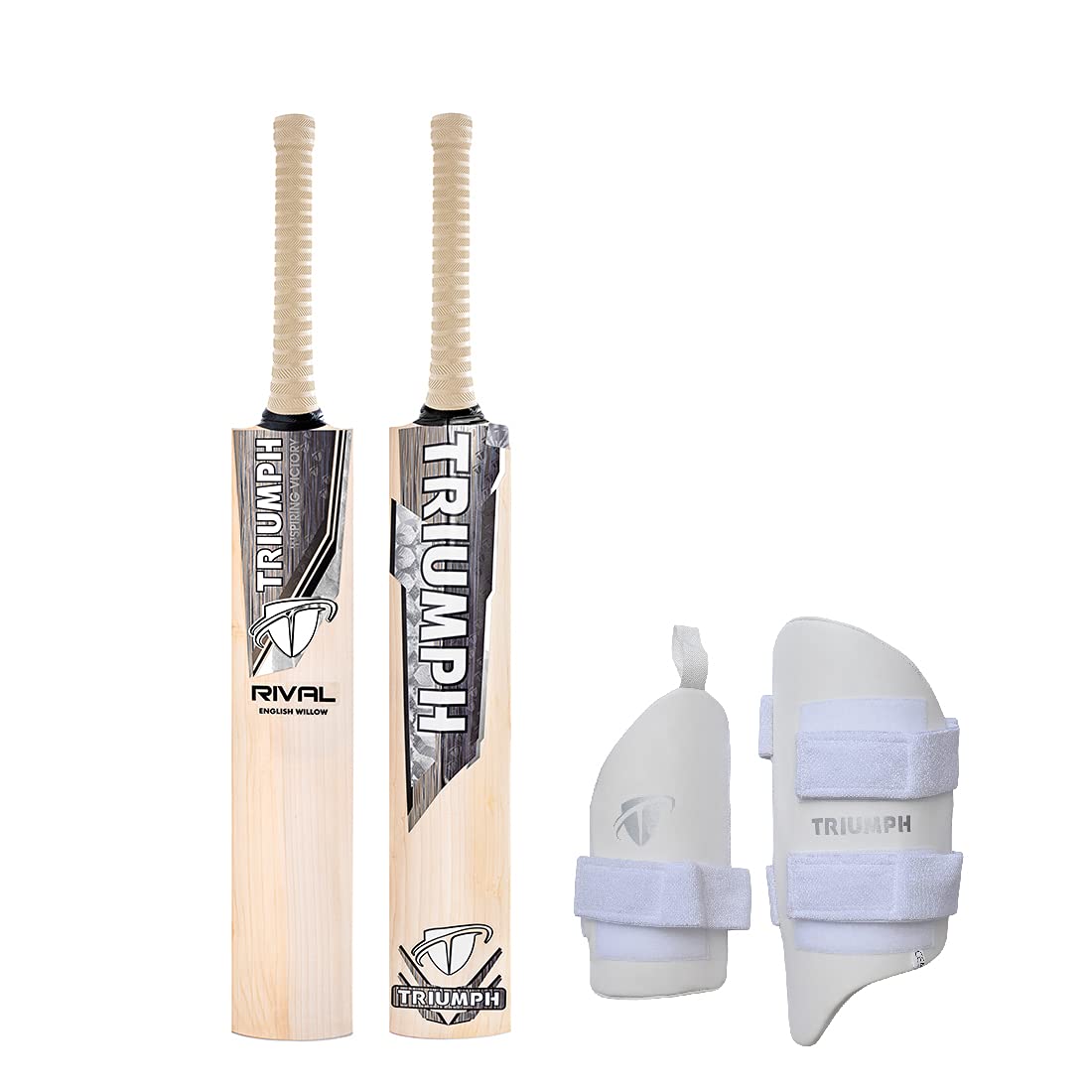 Triumph Rival English Willow Cricket Bat Mens with Kingly Thigh Pad Combo Luvlon-image-43