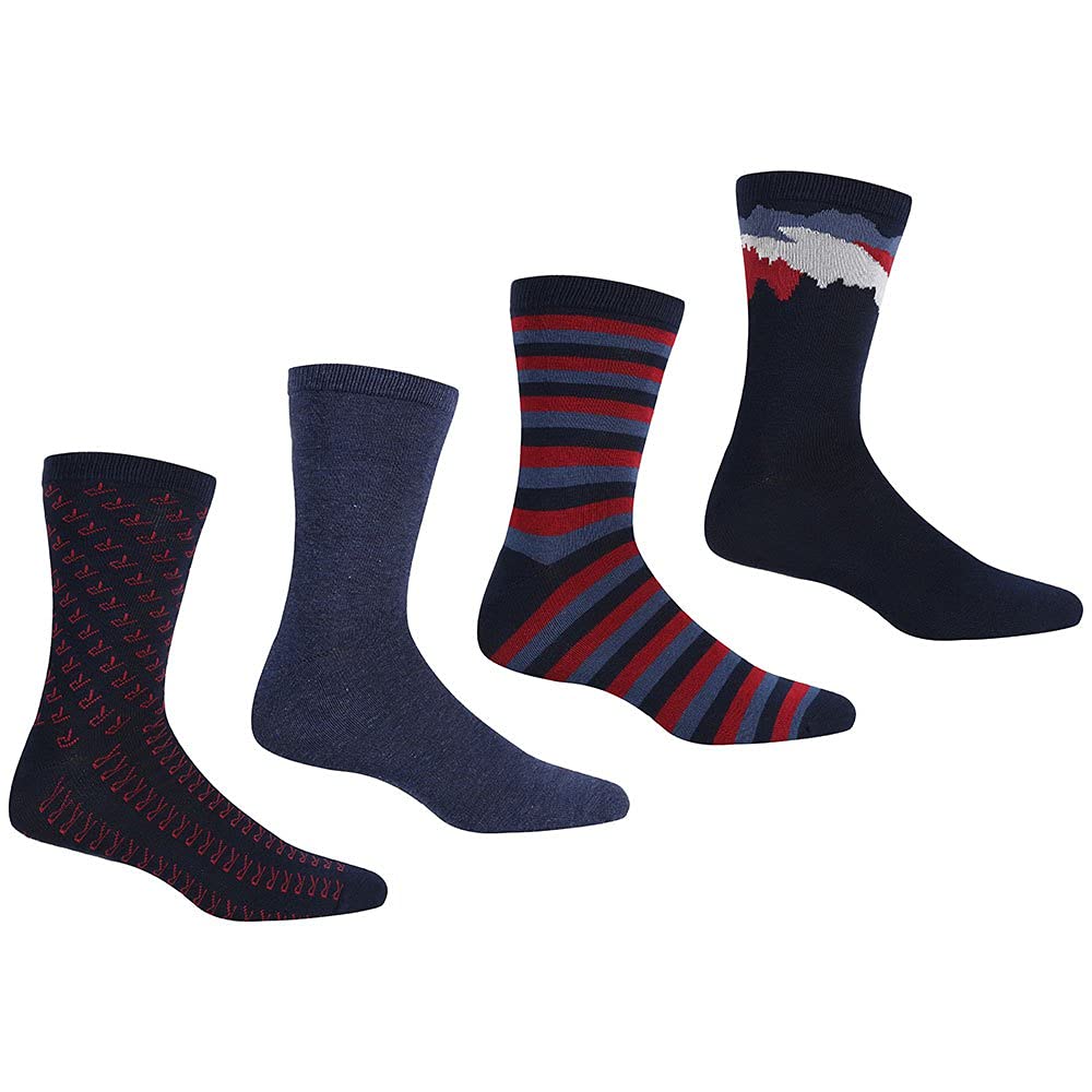 Regatta Lifestyle Mens Walking 4 Pair Pack Socks Dark Denim 6-8