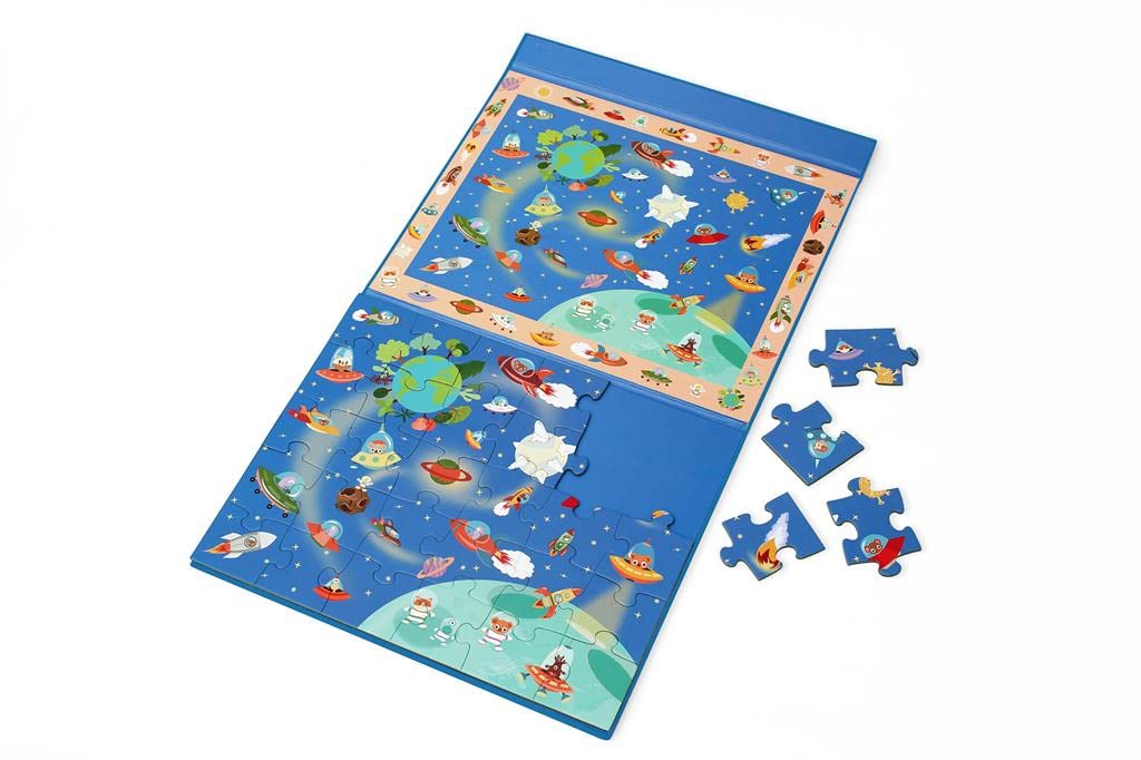 SCRATCH 276181242 - Puzzle da Esploratore Magnetico per Bambini dai 3 Anni in su, con Lente d'Ingrandimento Magica, Motivo: Sirena, 30 Pezzi