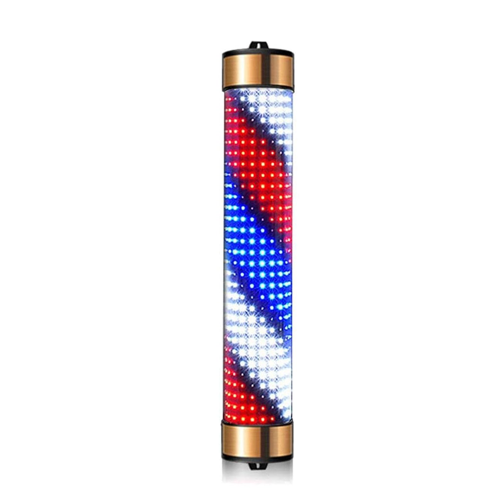 LED Barbers Pole Light Wall Mount Rotating Illuminating Salon Shop Sign - Outdoor Barber Pole for Hair Salon, Hairdressing, Barbershop Sign