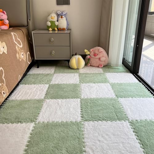 Tapis en mousse pelucheuse emboîtable et dalles en velours pour crèche - 4