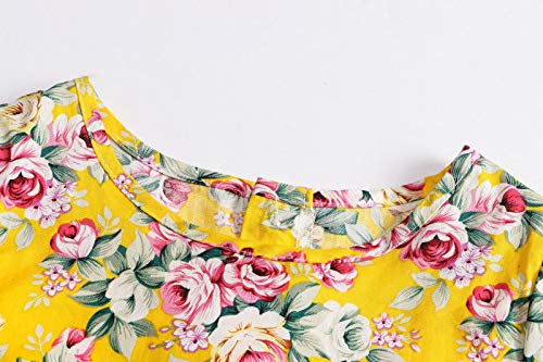 Girls Spring Fall Floral Princess Dress Long Sleeve Round Neck Dresses for Toddler Kids Holiday Hiking Dress3