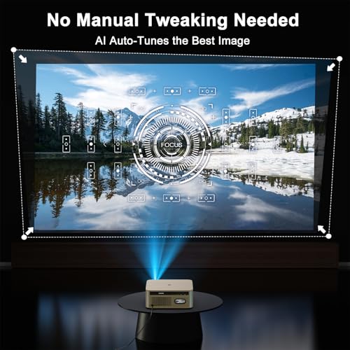 Image of HAPPRUN 2500 ANSI Lumens Outdoor Projector with Built-in Streaming Apps, 4K Decoding Resolution, Dolby Audio, WiFi 6 and Bluetooth 5.2 for Indoor and Outdoor Home Theater