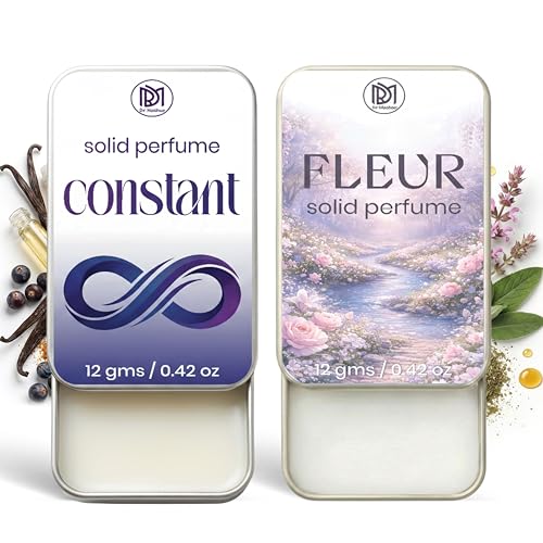 Image of Dr.Mashur Solid Perfume |Constant&Fleur Alcohol Free Wax Perfume Balm, Long Lasting | Pocket Tin 12g, Pack Of 2| Non Greasy Smooth Glide, Travel Friendly Men And Women