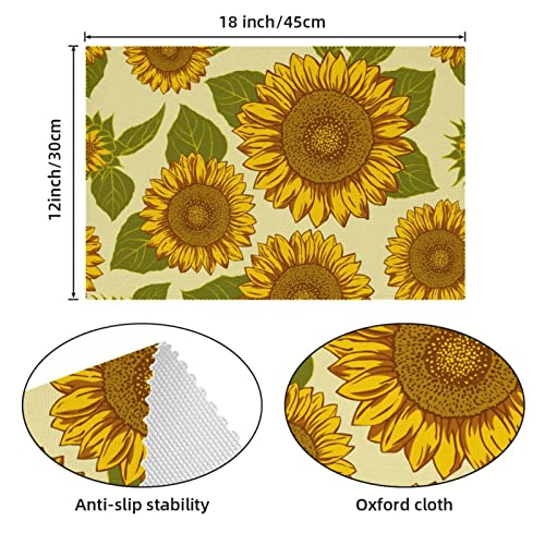 Set de table hélianthus jaune de qualité supérieure pour valoriser votre vaisselle