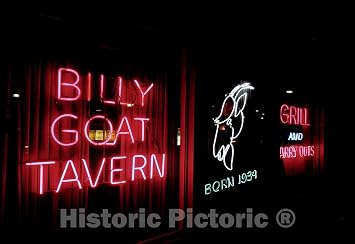 Historic Pictoric Chicago, IL Photo - Billy Goat Tavern, Chicago Sports fans Landmark, Chicago, Illinois - 14in x 11in