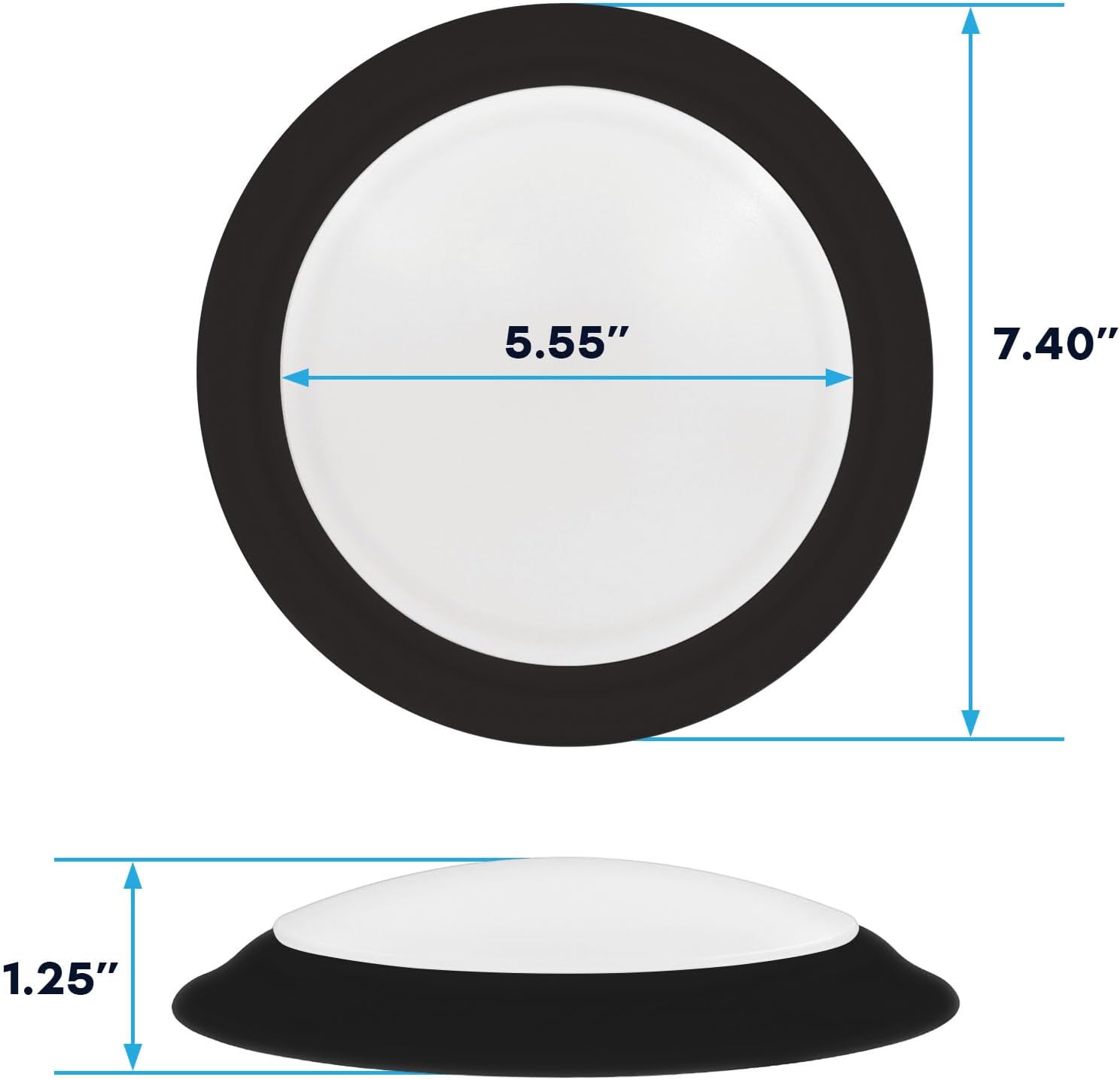 LUXRITE 6 Inch LED Disk Lights, Dimmable Flush Mount Ceiling Light, 5CCT Selectable 2700K 3000K 3500K 4000K 5000K, 12.5W, 1000LM (Black, 1 Count (Pack of 1))