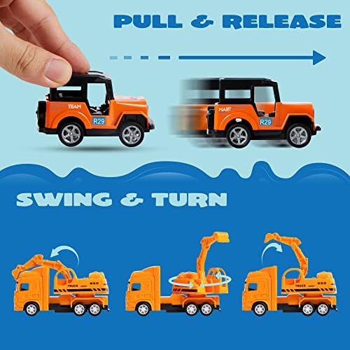 JOYIN 20 Piece Pull Back Die Cast Metal Toy Car Model Vehicle Set for Toddlers, Girls and Boys Kids Play Car Set