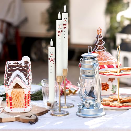 Velas cónicas LED navideñas Whaline para decoración de centro de mesa de invierno 5