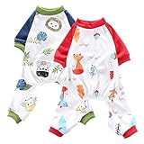 Oncpcare Hunde-Pyjama, weiche Baumwolle, gemütlich, bezaubernd, für Hunde, Welpen, Katzen, 2 Stück