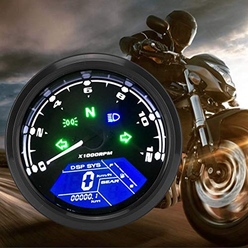 Compteur kilométrique de vitesse LCD imperméable moto rétroéclairé 12V