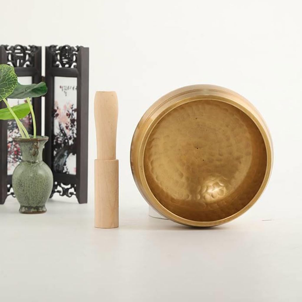 Bol chantant tibétain, bol sonore de méditation, Bouddha fait main for le yoga, la, relaxation et guérison Équilibre émotionnel(12CM)