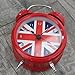 Vintage Alarm Clock British London Flag Table Desk Alarm Clock No Ticking Kids Children Clock,Red Color
