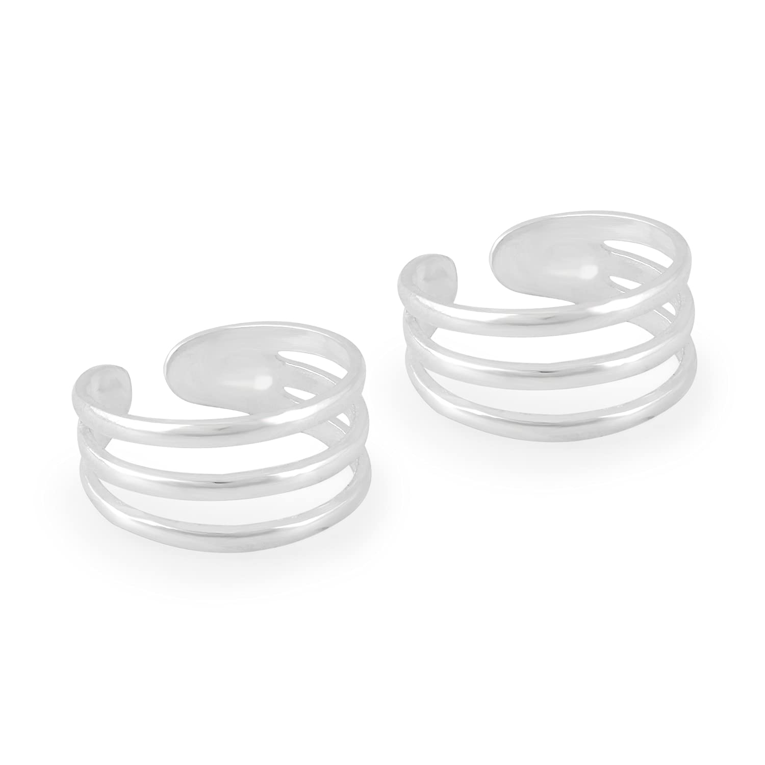 925 Sterling Silver Toe Rings For Women (Free Size)