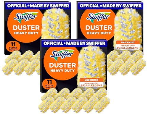 Image of Swiffer Dusters Heavy Duty Multi-Surface Duster Refills for Cleaning, Unscented, 11 Count (Pack of 3)