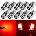 AUTOGINE 10pcs Error Free 194 168 175 2825 W5W T10 LED Bulbs Brilliant Red Super Bright 3030 Chipset for Interior Dome Map Door Courtesy Trunk License Plate Lights