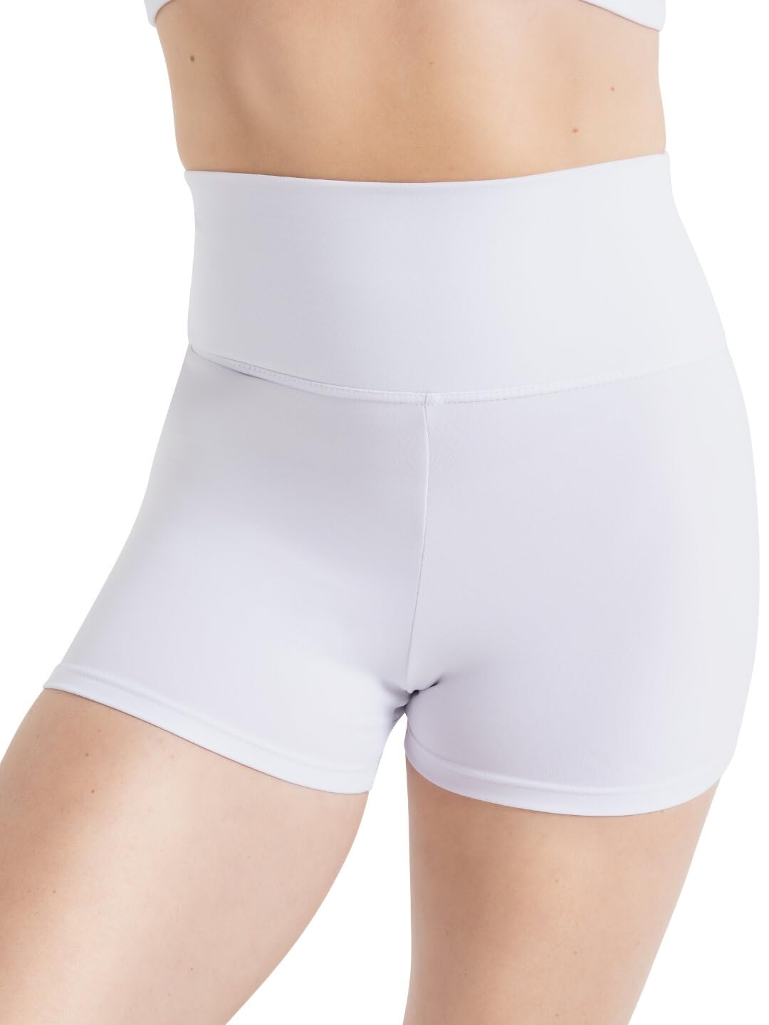 Capezio High Waisted Shorts, White, Small