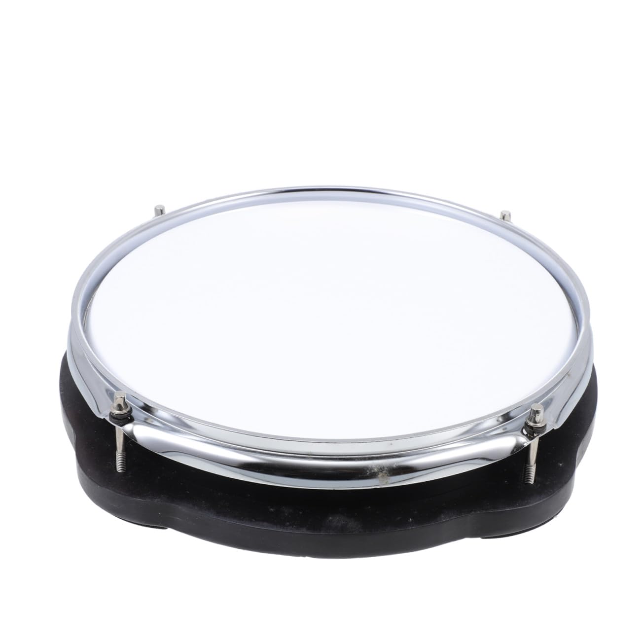 Toyvian 10 Zoll Schlagzeug Übungspad Leise Dämpfung Flexibel Pvc und Metall für Zuhause Weiß für Anfänger