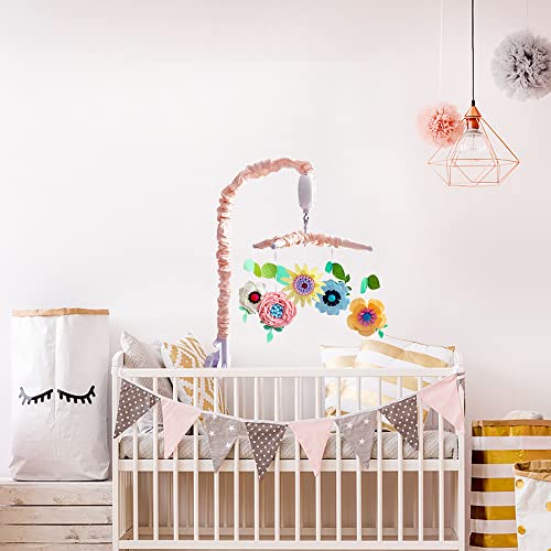Movebo- Floral Musical Crib Mobile For Baby Girls And Digital Music Box With 12 Lullabies (Floral Baby Crib Mobile) #TOP3