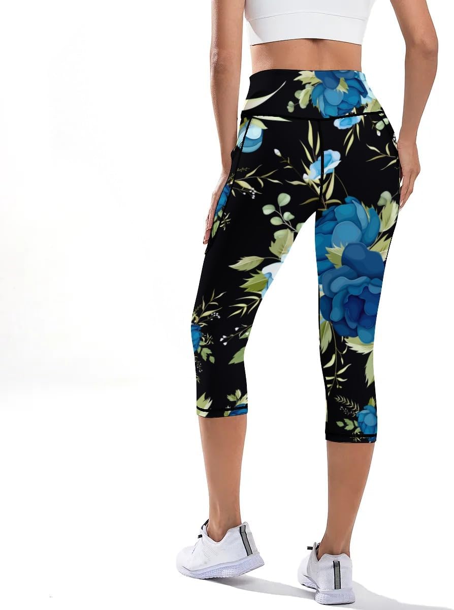 KevaMolly High Waist Leggings for Women Tummy Control Print Yoga Pants with Pockets 4 Way Stretch Workout Yoga Leggings - Image 2