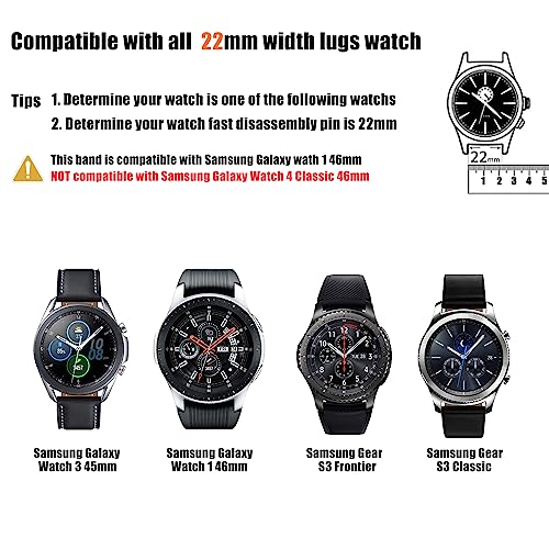 Image of Easuny 22mm Watch Bands Compatible for Samsung Galaxy Watch 3 45mm Band /Galaxy Watch 46mm /Gear S3 Frontier, Stretchy Adjustable Elastic Nylon Woven Loop Wristband for Men Women