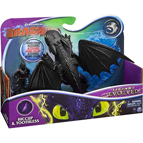 Dreamworks Dragons Legends Evolved, Hiccup & Toothless, Dragon With Viking Figure And Accessories #TOP3