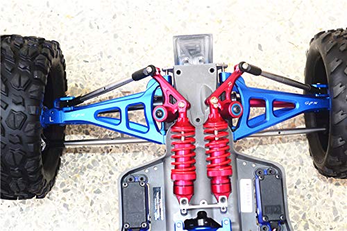 GPM for TRAXXAS-1/10 E-REVO 2.0 VXL 86086-4 Aluminum Front Suspension ARM Set (Upper+Lower) -16PC Set (Blue)