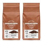 by Amazon Espresso Crema Coffee Beans, Light Roast, 1kg (2 Packs of 500g), Rainforest Alliance Certified