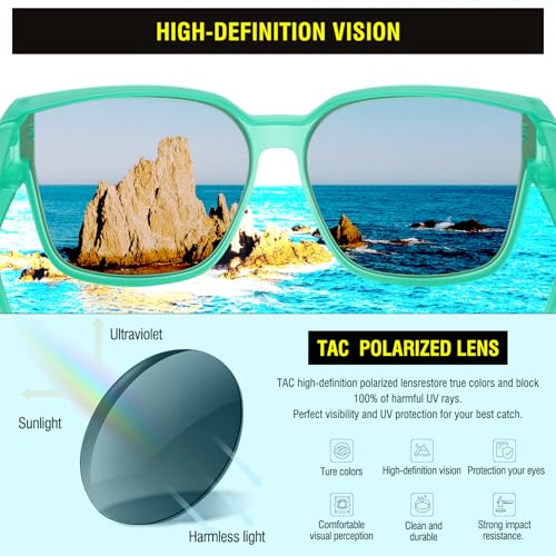 Image of DUCO Fit Over Sunglasses for Men Women Wear Over Glasses Retro Wrap Around Polarized Sun Glasses UV400 Protection DC8981