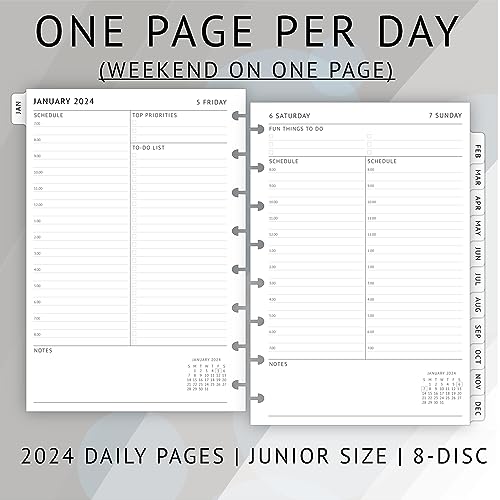 2024 Daily & Monthly Planner Refills For 8Discbound