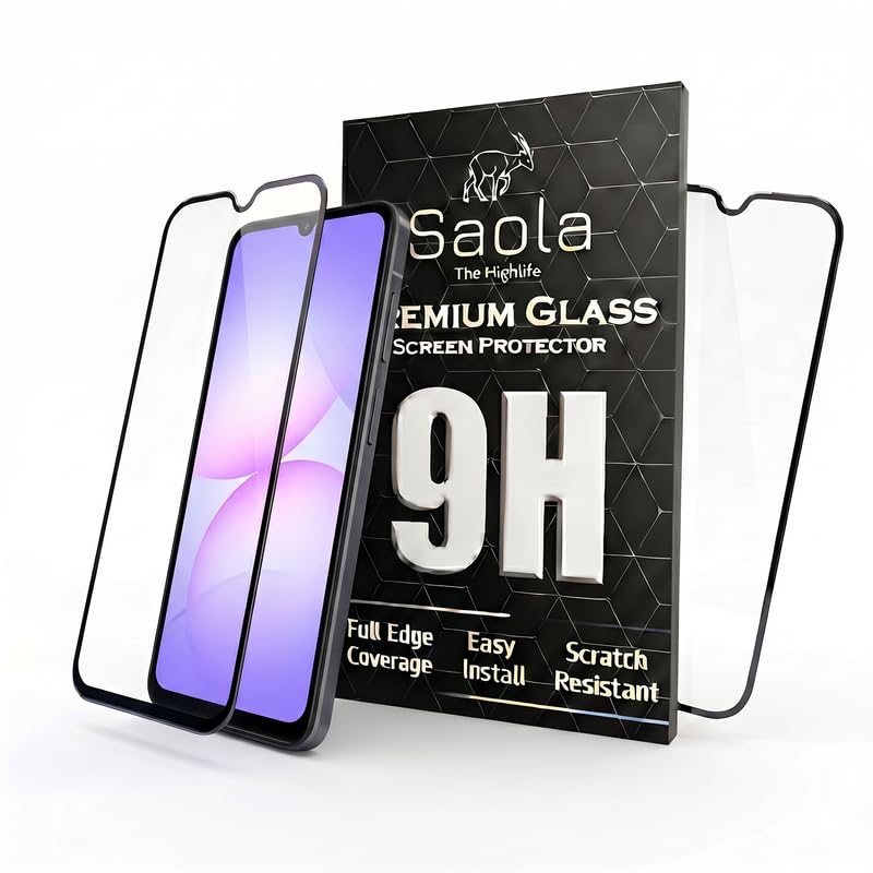 Image of Saola HD+ Oleophobic Tempered Glass For Samsung Galaxy F70e 5G (Pack Of 2) with Hassle-less Installation Kit. Full screen Coverage. 6.7 inch